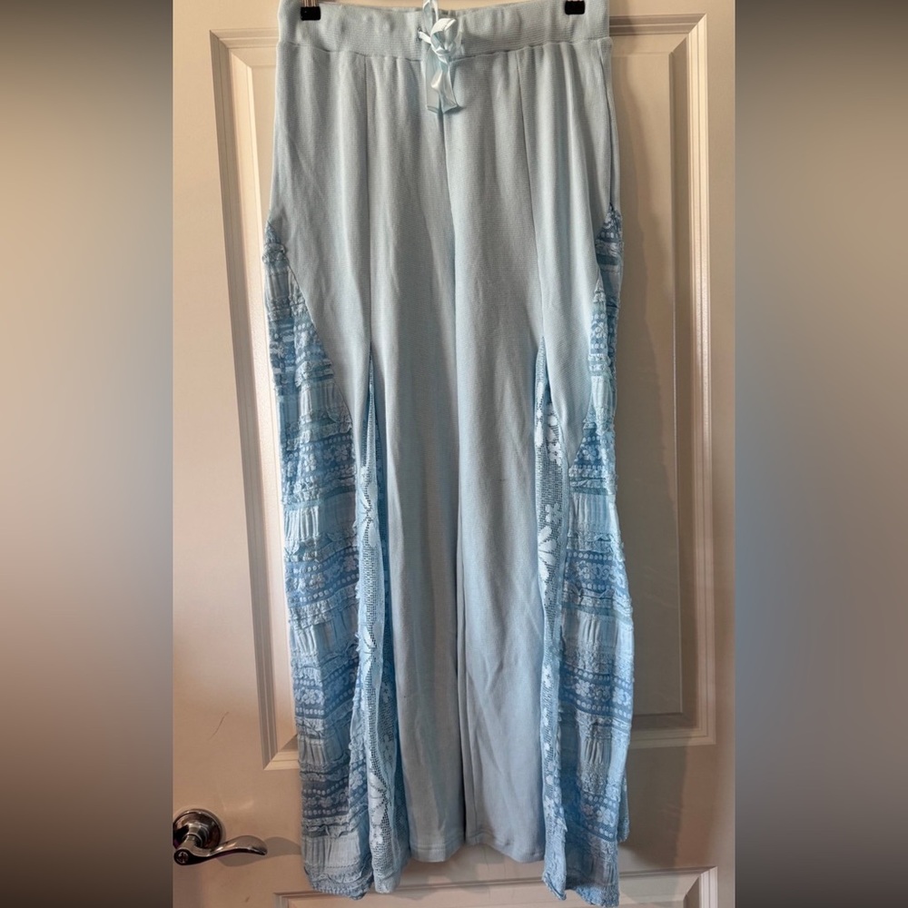 POL Blue Lace Wide Leg Pants NWOT